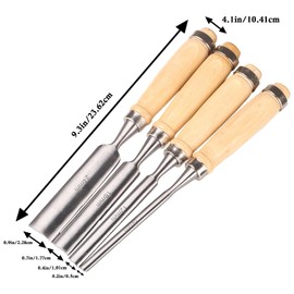 4-Piece Hollow Chisel Set, Sharp Chisel Set, Wood Chisel Set
