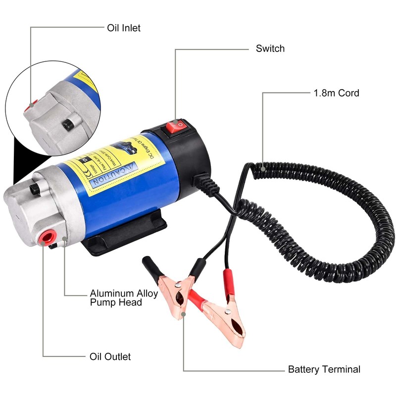 DIYAREA Oil Transfer Pump, Engine Oil Pump, Portable Oil Extractor,
