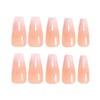 24pcs Ombre Stick on Nails - Glitter False Nails Long