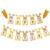 Happy Easter Banner Bunny Carrots Banner Easter Decorations for Indoor