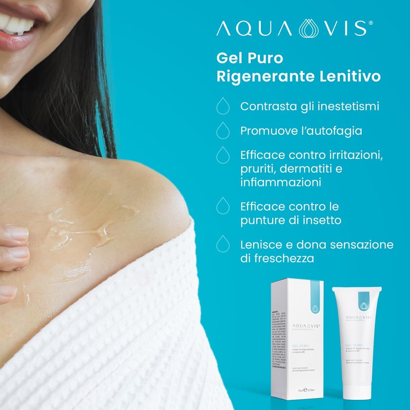 Aquavis® Pure Regenerating Soothing Gel with Aquavis, Panthenol, 100% Organic