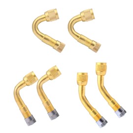Yizhet 6 Pieces Valve Extenders, Tyre Valve Extension Adaptor, Schrader Valve Extensions 45/90/135 Degree Angled Pump Adapter Bike Tyre Inflator Adaptor for Car Motorcycle Bike Truck (Brass)