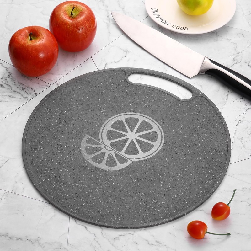 Healvian Chopping Boards Round Chopping Board Plastic Marble Look 31