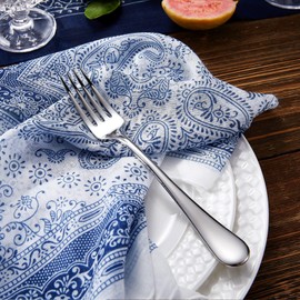 KEAWELL Premium Fine Verona 4-Piece 7.4 inch Fork Set – 18/10 Stainless Steel, Heavy-Duty Mirror-Finished Silverware for Elegant Everyday Dining and Entertaining (4, Salad Forks)