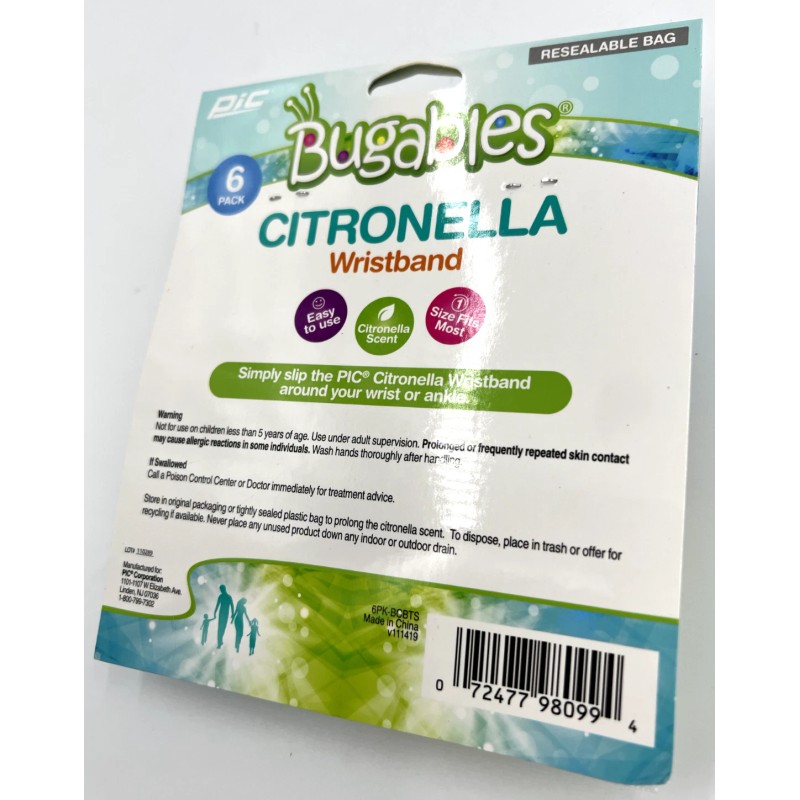 PIC Bugables Citronella Scented Coil Wristbands One Size Fits All