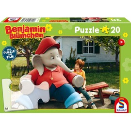 Schmidt Spiele Puzzle 56275 Benjamin Blümchen, Children's Puzzle for the Film, Holidays in the Zoo, 20 Pieces, Colourful