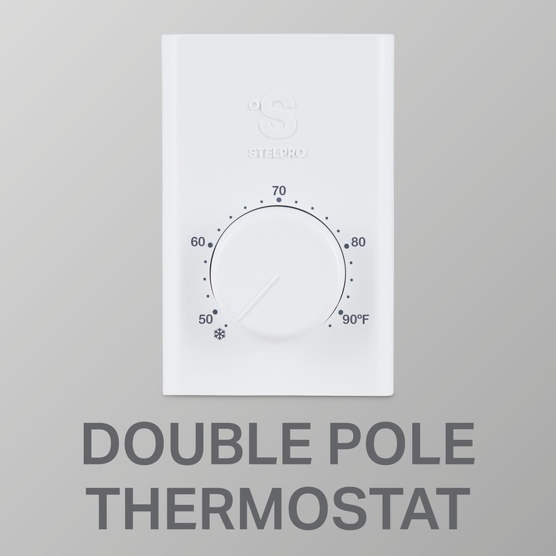 Stelpro Double-Pole Line Voltage Mechanical Wall Thermostat – 22A (120–277V),