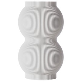 3D Vase Danna Decorative Vase L 30 cm Floor Vase Vase Pampas Grass Dried Flowers (White)