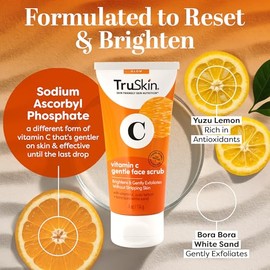 TruSkin Exfoliante Facial Suave con Vitamina C - Exfoliante Diario Iluminador para Todos los Tipos de Piel - Suaviza y Alisa la Piel con Vitamina C, L
