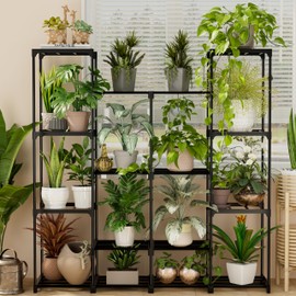 Plant Stand Indoor Plant Shelf Outdoor Metal Plant Rack for Multiple Plants 16 Pots Ladder Plant Pot Holder for Living Room Patio Garden Home Decor