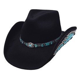 Montecarlo / Bullhide Hats - Natural Beauty - Wool Felt Western Cowboy Hat -Black (Medium, Black)