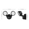 GLOBE 180-Degree 10 W Twin Head Black 1000 Lumens Hardwired