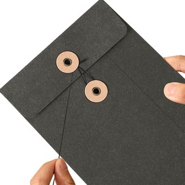 10 Pack Vintage Kraft Paper Envelope with String Closure Kraft Paper File Folders Document Organizer Pocket Envelope for Invitations Greeting Cards Letters Postcard Bills Organizer