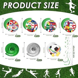 AhfuLife 24 Piezas Decoración Colgante para Mundial de Fútbol, Adornos Colgantes para Fiesta de Cumpleaños de Fútbol para Decoración de Mundial 2026, 