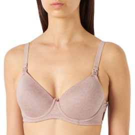 Noppies Maternity Women's Cotton Comfort Nursing Bra Padded, Bark Melange-P865, B80