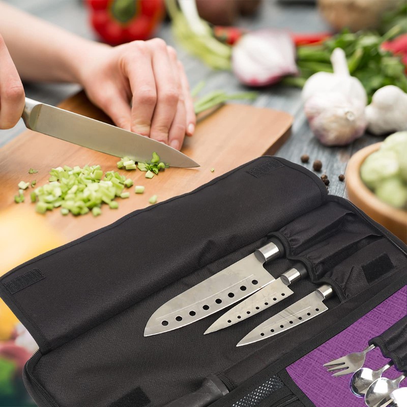 Qchengsan Chef’s Knife Roll Bag, Heavy Duty Oxford Chef Knife