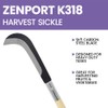 Zenport K318 Sickle, 30.5-inch (77.5cm) Length, Long Wood Handle, Curved