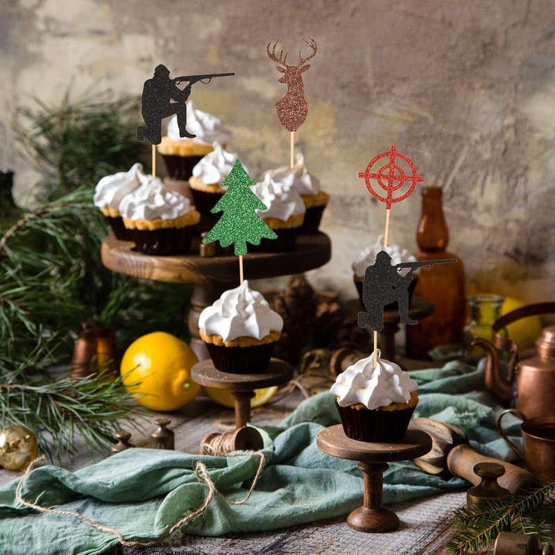 Decoración para cupcakes de cumpleaños, 48 piezas para árbol de