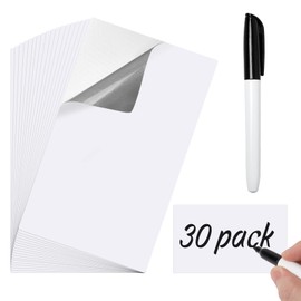 Dry Erase Labels 30 Pack 3x5Inch Reusable Whiteboard Sticky Notes Dry Erase Stickers Whiteboard Sticky Labels with Pen Tear Resistant & No Residue for Storage Bins Home Office Organization