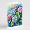 Caroline's Treasures Hydrangeas Greeting Cards Pack of 8 Blank Cards