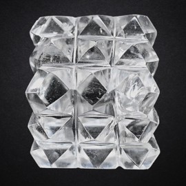 Clear Quartz Crystal Cube with 54 Pyramid - 1" Mini Lemurian Pyramid Cube Figurine of Natural Stone Pyramid for Meditation, Reiki, Chakra Balancing Vastu Pooja and Crystal Grids