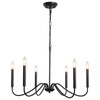 Generies Black Farmhouse Chandelier 6 Lights,Modern Industrial Iron Pendant Lighting,