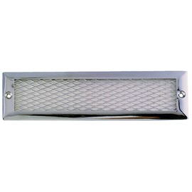 Perko 1238DP0CHR Chrome-Plated Transom/Locker Ventilator with Aluminum Grill Screen - 8-3/8" x 2-1/4"
