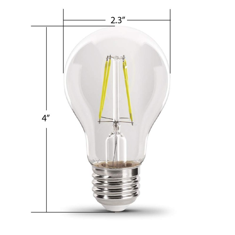 Feit Electric A19/TO/LED Filament 25W Equivalent Dimmable Clear Glass Light