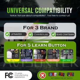 1 for 878MAX Wireless Universal Liftmaster Garage Door Opener Keypad Compatible 877LM/377LM/977LM/66LM 3-Year-Warranty