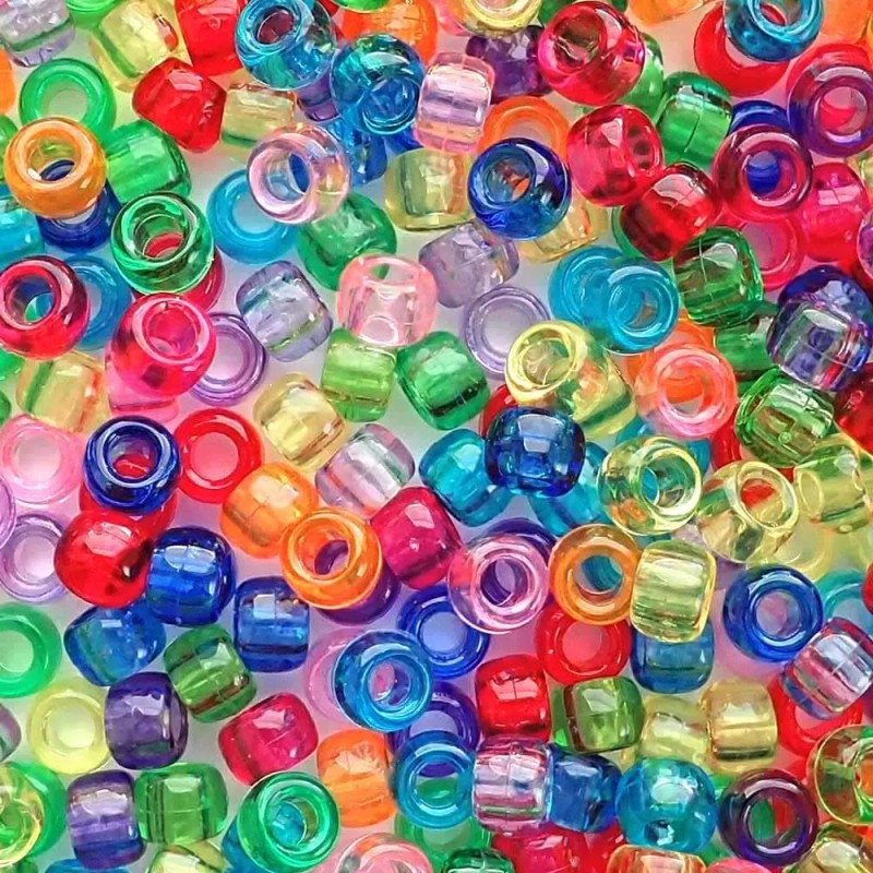 Happy Rainbow Transparent Mix Pony Beads, Fabricado En Los E