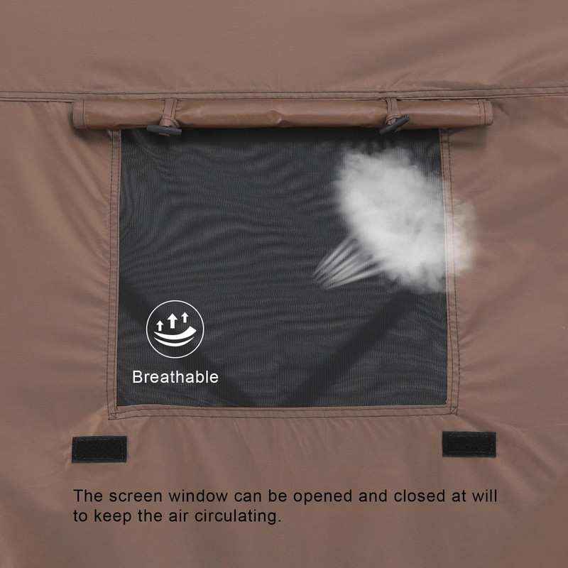 MASTERCANOPY Escape Shelter Side Panel with Window (12x12,Coffee)