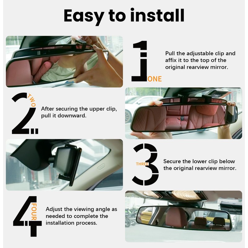 HmmtyRack Rear View Mirror, 14 Inch Chrome Anti-glare Panoramic Rear