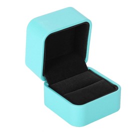 Caja de anillo LED, Estuche Anillo Caja de joyería caja de almacenamiento de joyería de cuero de PU Caja de embalaje de accesorios de regalo de joya L