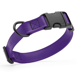 Dogline Biothane Waterproof Dog Collar with Quick Release Buckle Strong Coated Nylon Webbing with Odor- Proof for Easy Care Easy to Clean Fits Small Medium Large Dogs, Purple 3/4" W 12-19" L