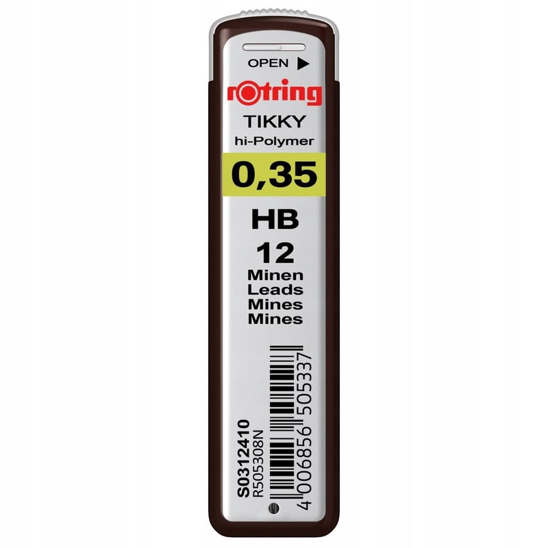 rOtring 3 x 0.35mm Mechanical Pencil HB Leads (Pack of