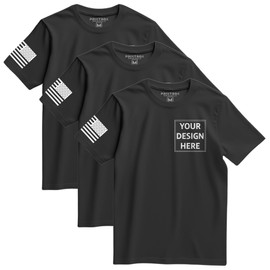 3 Pack Shirts for Men, Custom Shirts Unisex Fit Mens & Womens, Customized Small Business Work Workwear Uniform Black