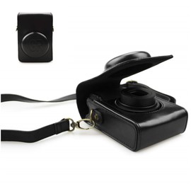 Camera Case, for Ricoh GR, GR II, GR III, GR3X Digital Camera, Adjustable Shoulder Strap, PU Leather Embossed Pattern, Protective Case, with Detachable Top Cover, Retro Style GR Camera Case