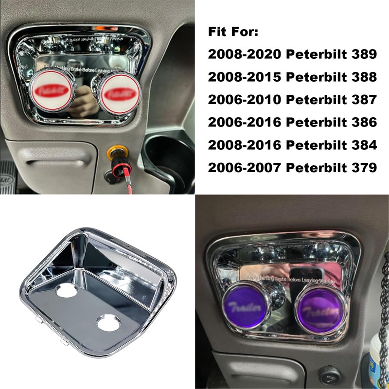 ASTAMOTOR 68345 Chrome Brake Valve Plate Fit for Peterbilt 357
