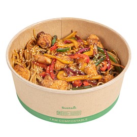 Restaurantware Restaurantware Compostable Paper Food Containers 200 Pack Of 50 oz BPI-Certified Round Kraft Salad Bowls Disposable Grease-Resistant Meal Prep Take Out Containers For Ice Creams, Soups, Snacks