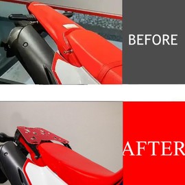 Dirt Bike 3D CNC Multi Behind Rear Luggage Top Cargo Carrier Tail Rack Holder Plate Compatible with CRF300L CRF 300L Rally 2021 2022 2023 2024 2025 (Red)