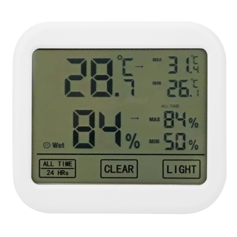 OWE034 4in Digital LCD Thermohygrometer Touch Screen Temperature Humidity Meter
