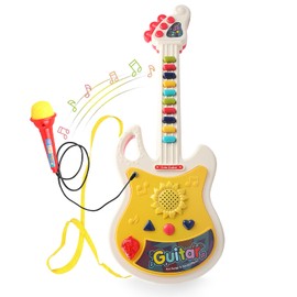 Victob Guitar and Microphone Set for Kids, Toddler Guitar, Musical Instruments Toy for 3 4 5 6 Year Old Boys Girls Pretend Play Gifts