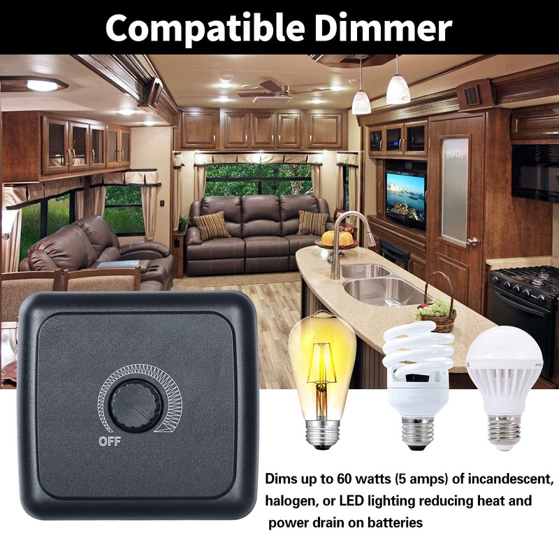 briidea 12V Dimmer Switch, Briidea Rv 12V 5A 60W Dimmer