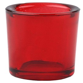 Bluecorn Beeswax Heavy Glass Votive and Tea Light Candle Holders (12, Red)