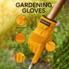 WESTWOOD FOX Leather Gardening Gloves for Men Women,Tough Leather Safety