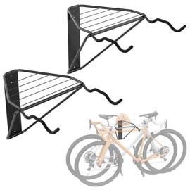 WALMANN Wall Mount Horizontal Bike Rack, Foldable Bicycle Storage, 4 Bikes
