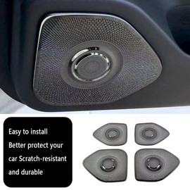 KELEIMAI Car Accessories Fit for Nissan New Rogue 2021 2022 2023 2024 Inner Car Door Panel Audio Cover Trim (Black Titanium) 4PCS Stainless Steel