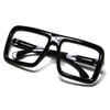 Black Thick Square Glasses Clear Lens Eyeglasses Frame Super Oversized