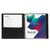 Samsill 0.5 Inch 3 Ring Binder, Leather, Black with Contrast