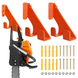 Attimal 2Pack Chainsaw Wall Mount & Hanger - Heavy-Duty Universal Chainsaw Holder with Protective Coating Space-Saving Garage/Workshop/Outdoor Storage Easy Install (Orange)